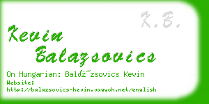 kevin balazsovics business card